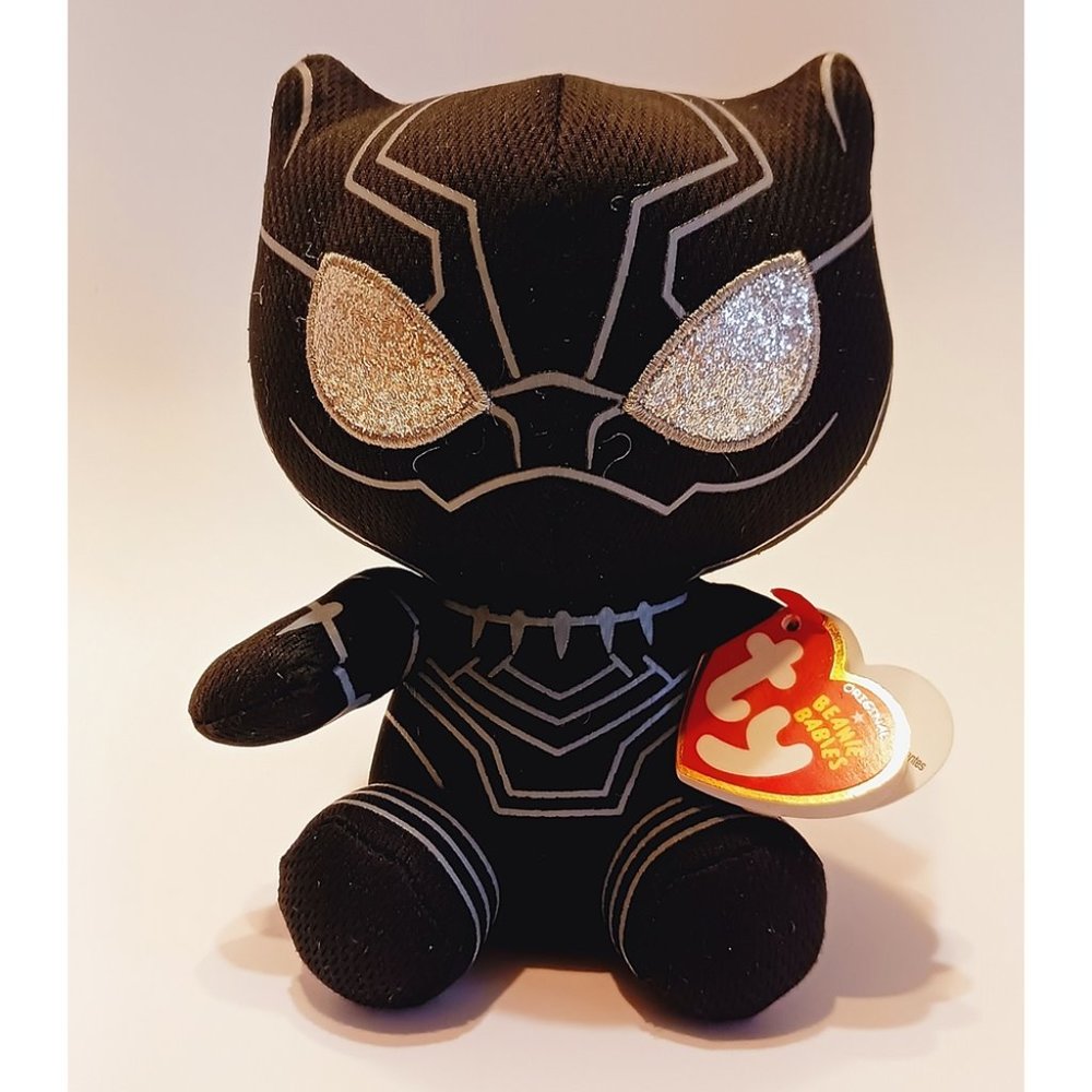 Ty Marvel Black Panther plush with tags. Beanie Baby.